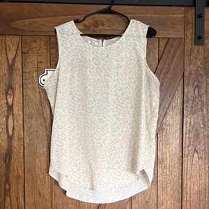 Maurices Cream Animal Print Sleeveless Blouse